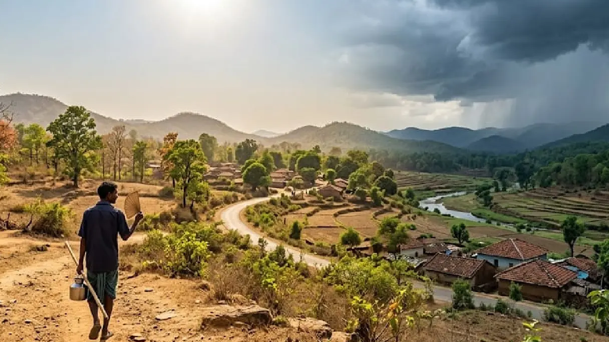 रांची में बादलों के बीच बदलते मौसम का दृश्य