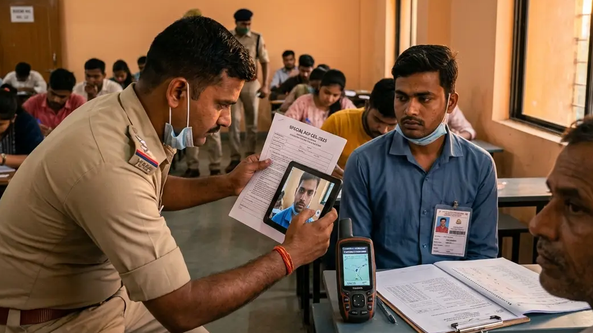 देवघर में JSSC CGL परीक्षा केंद्रों की तैयारी और निगरानी से संबंधित प्रतीकात्मक दृश्य