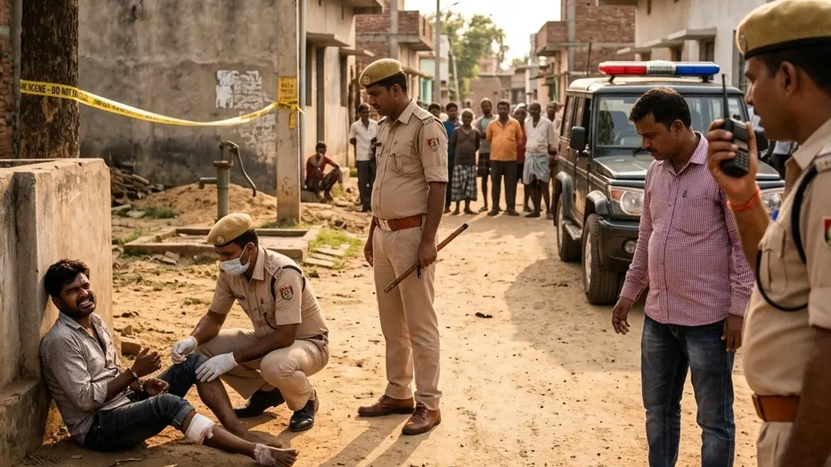 गढ़वा में संगठित अपराध के नेटवर्क की जांच करती पुलिस का सांकेतिक दृश्य
