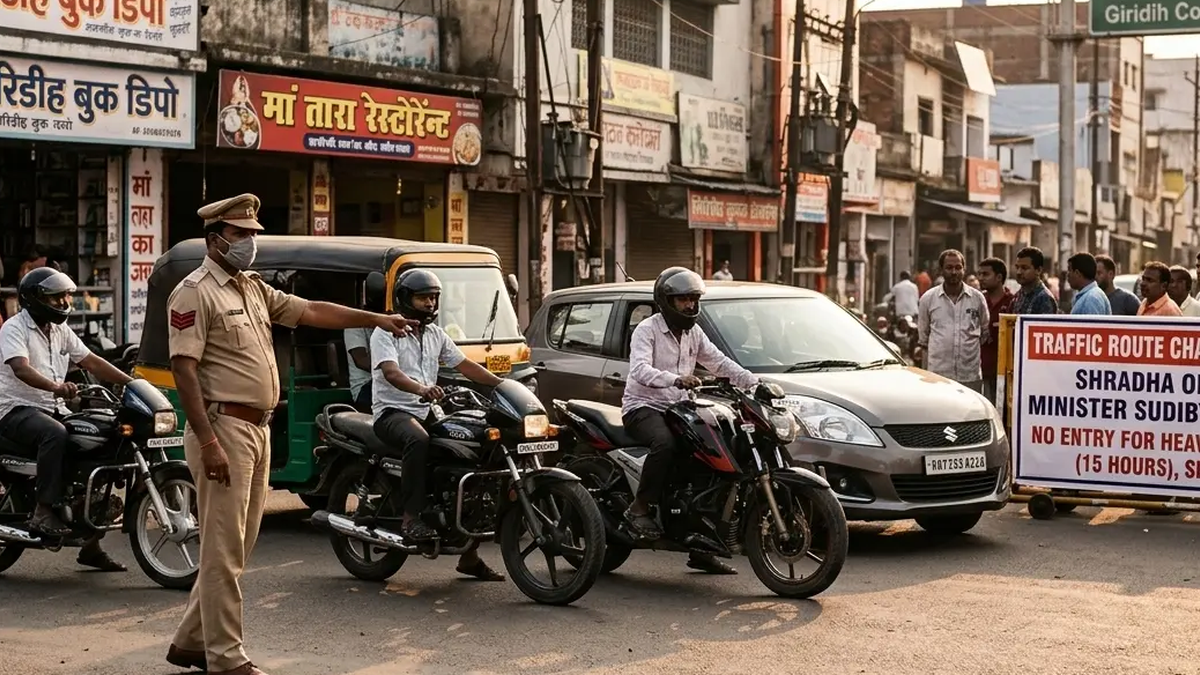 गिरिडीह शहरी क्षेत्र में भारी मालवाहक वाहनों की नो-एंट्री संबंधी यातायात व्यवस्था