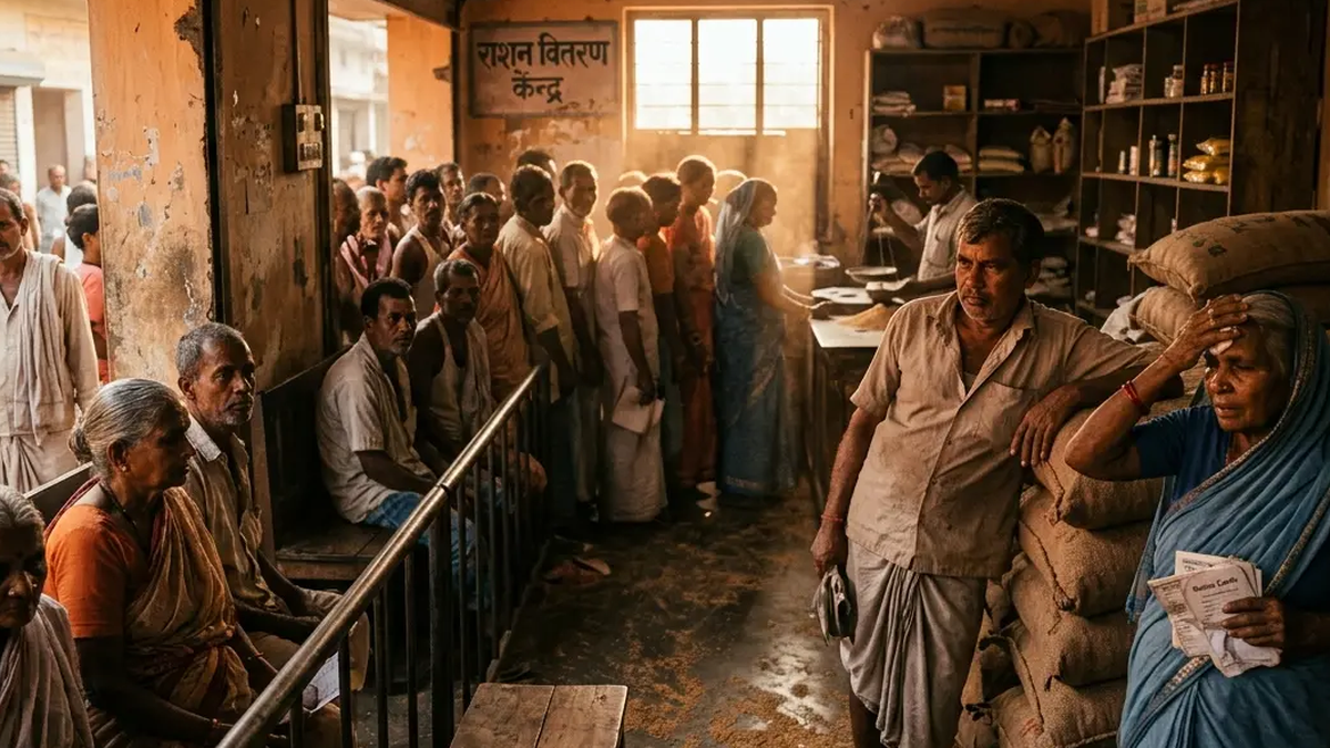 देवघर में राशन वितरण में देरी से पीडीएस दुकानों के चक्कर लगाते कार्डधारी