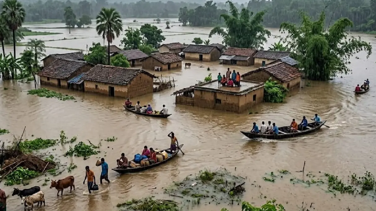 चतरा में लगातार बारिश के बाद जलजमाव और कीचड़ से प्रभावित ग्रामीण सड़क