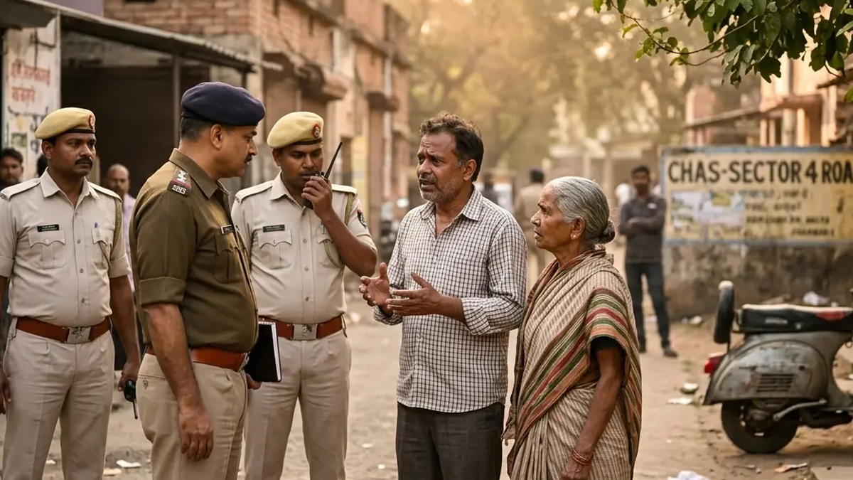 बोकारो में चेन स्नैचिंग के मामलों की जांच करती पुलिस टीम का सांकेतिक दृश्य