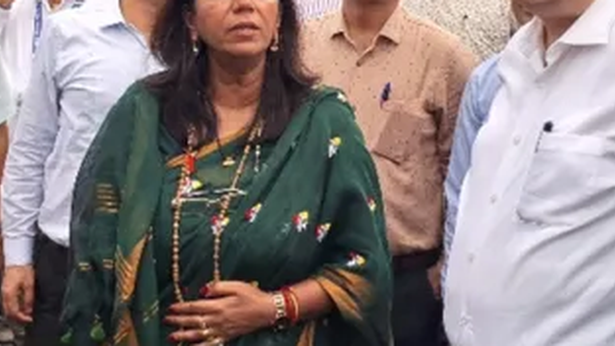 पाकुड़ रेलवे स्टेशन पर यात्री सुविधाओं का निरीक्षण करतीं पूर्व रेलवे की महाप्रबंधक गीतिका पांडेय