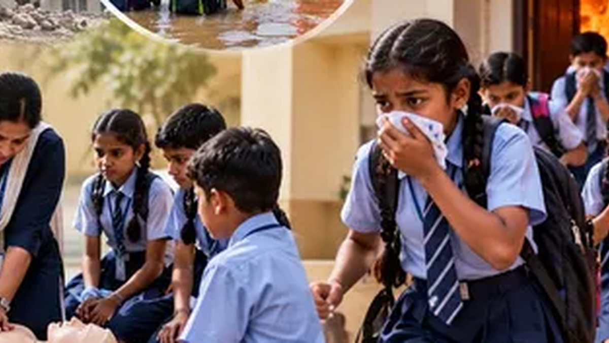 स्कूलों में आपदा सुरक्षा और सुरक्षित निकासी व्यवस्था का प्रतीकात्मक दृश्य