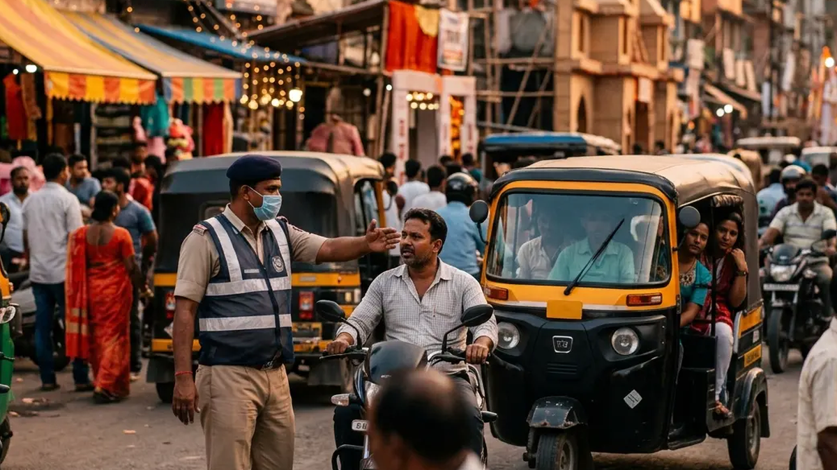 दुर्गापूजा के दौरान धनबाद की सड़कों के लिए जारी विशेष यातायात व्यवस्था का सांकेतिक दृश्य